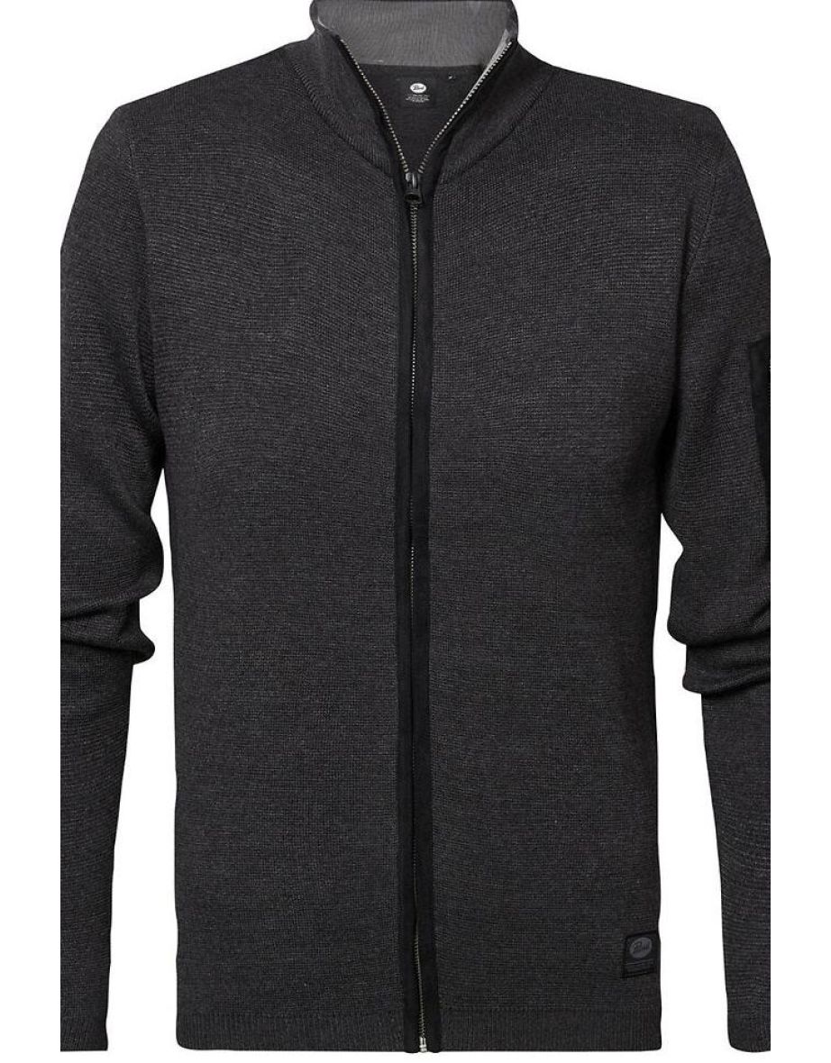 KWC254 Cotton Mix Cardigan with Zip Fastening and High Neck