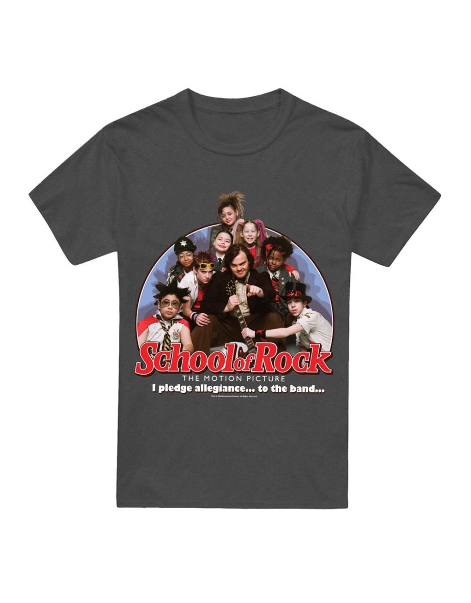 School of Rock Unisex Adult I Pledge Allegiance T-Shirt - Charcoal