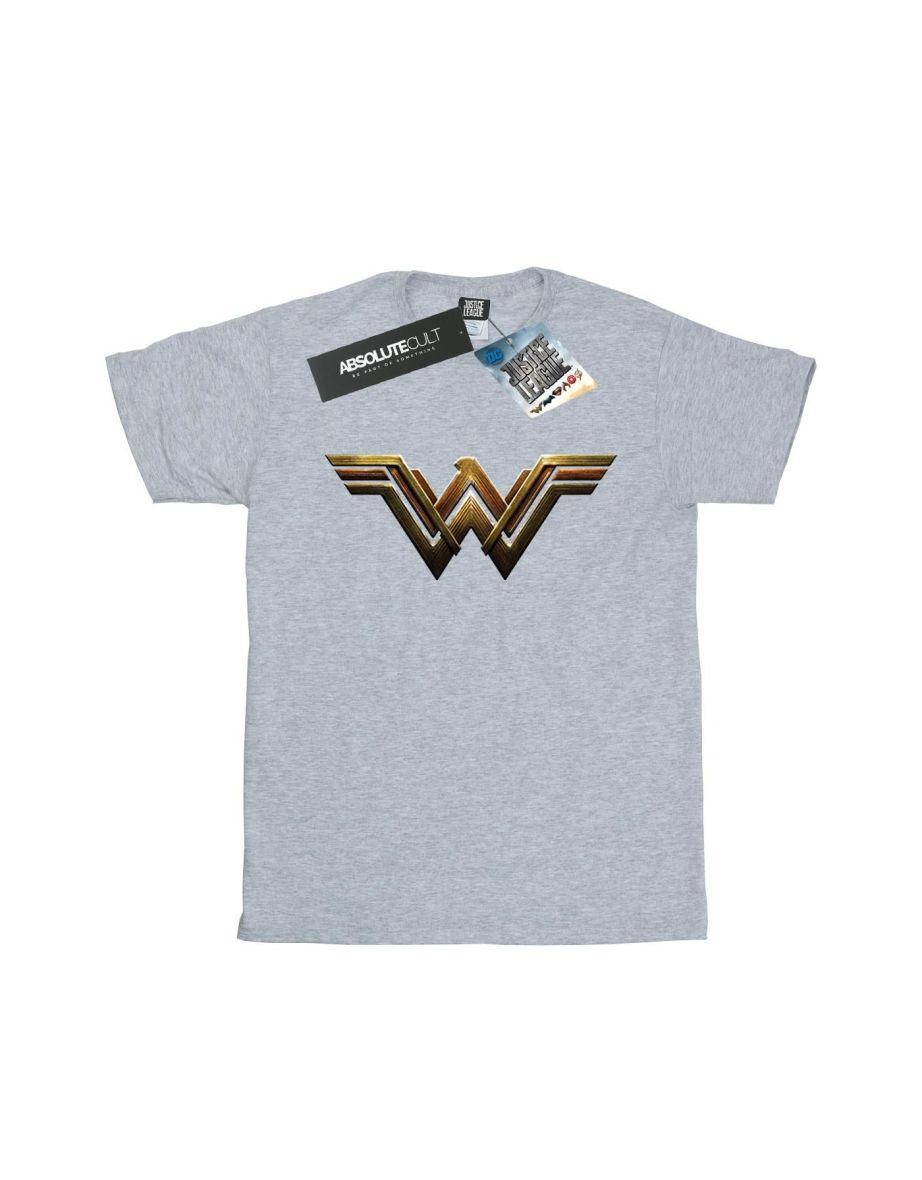 Wonder Woman Womens/Ladies Logo Cotton Boyfriend T-Shirt - Sports Grey
