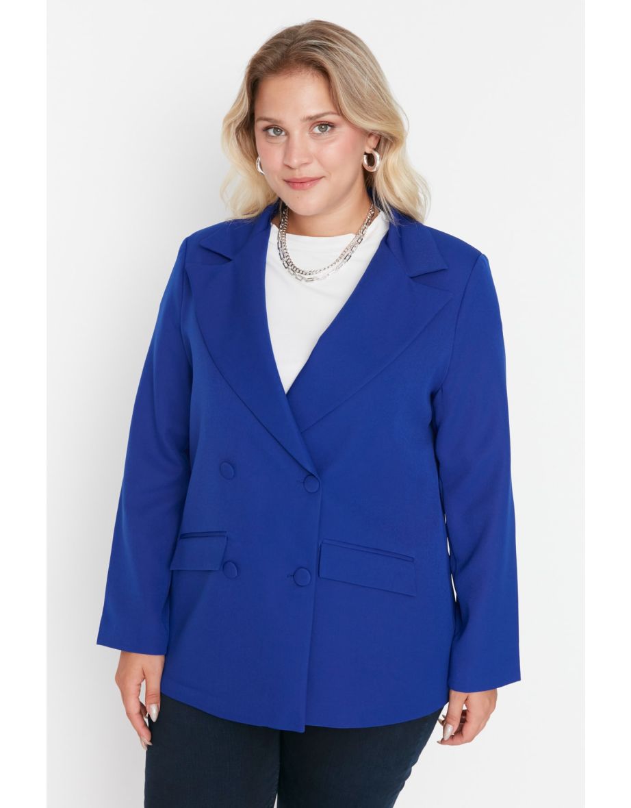 Plus size navy blue jacket hotsell