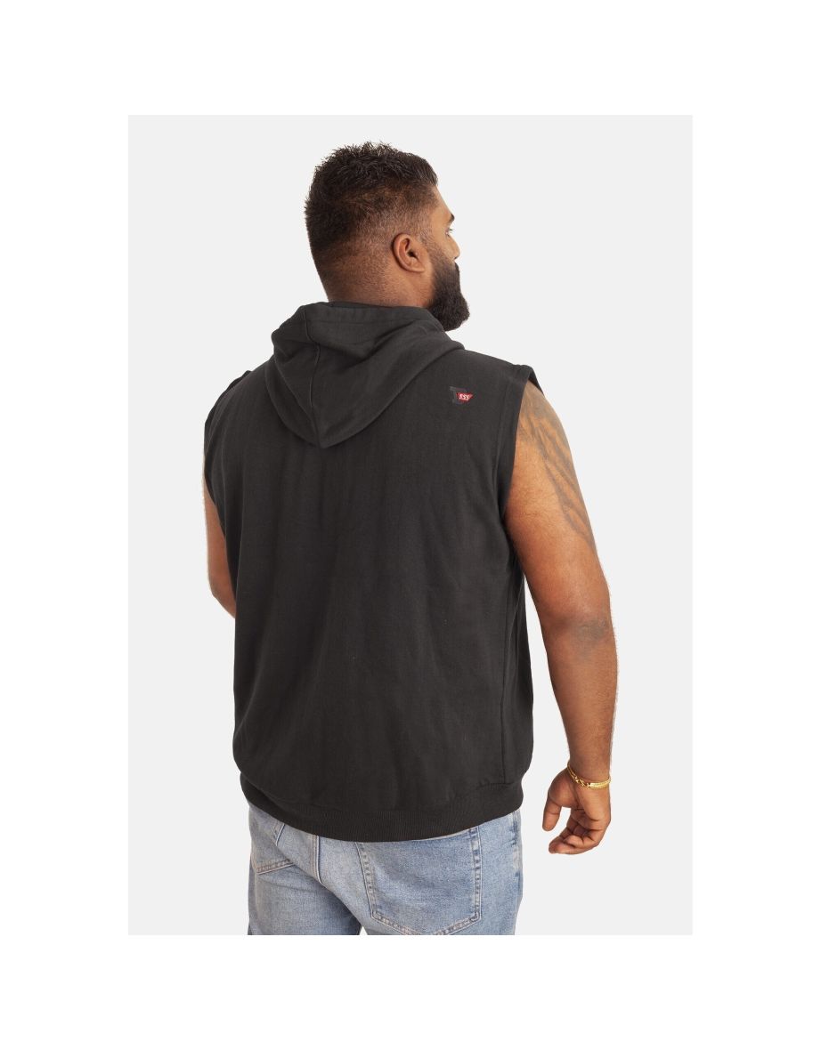 Duke Mens Blake Kingsize Sleeveless Hoody - Black - 2