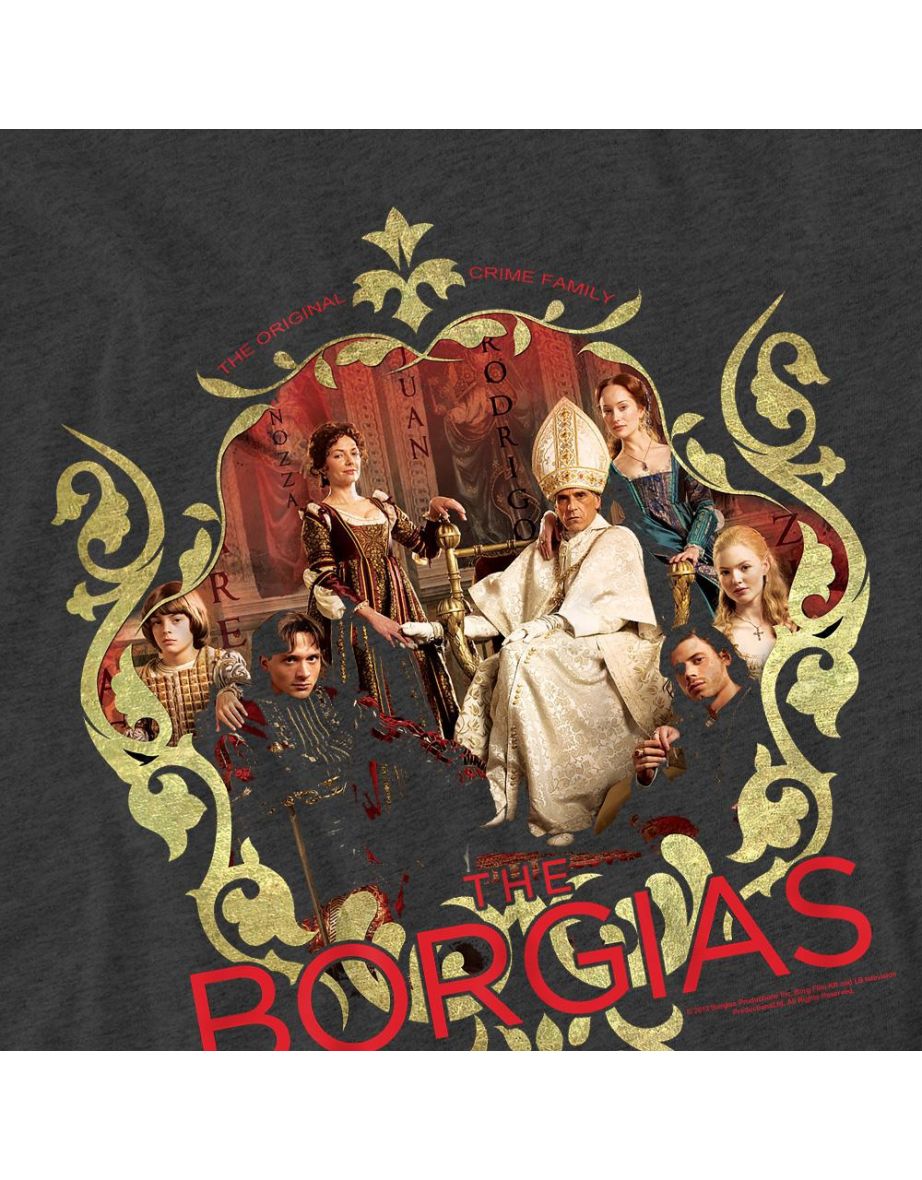 The Borgias Unisex Adult Family Portrait T-Shirt - Charcoal - 3