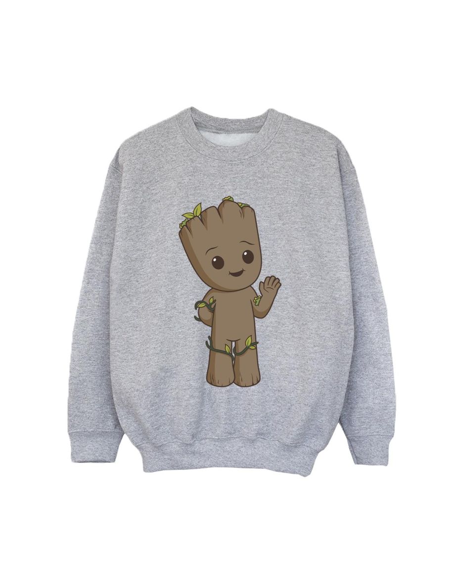Marvel Boys I Am Groot Cute Groot Sweatshirt - Sports Grey - 1