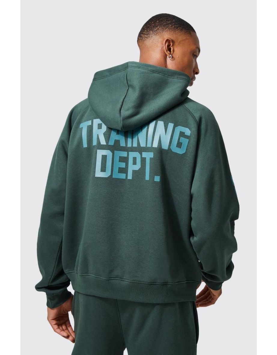 Active Training Dept Oversized Boxy Hoodie - dark green