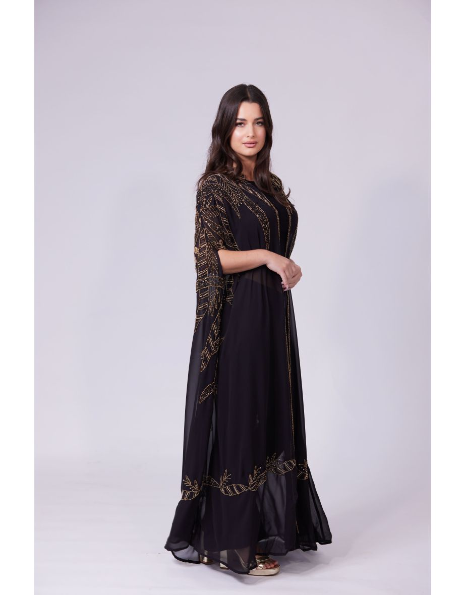 LAVISH COUTURE EMBELLISHED KIMONO - 11