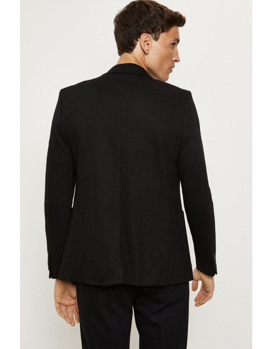 Slim Fit Black Jersey Jacket - 2