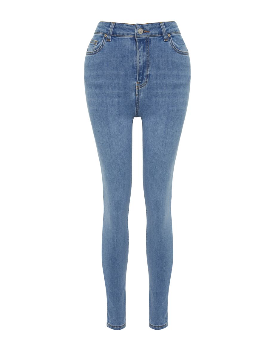 Light Blue Push Up High Waist Skinny Jeans - 7