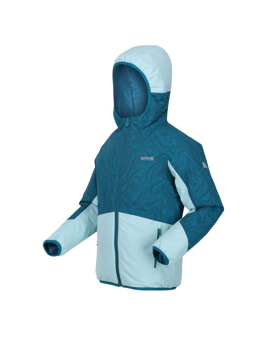 Regatta Childrens/Kids Volcanics VII Reflective Waterproof Jacket - Gulfstream/Sea Haze - 3
