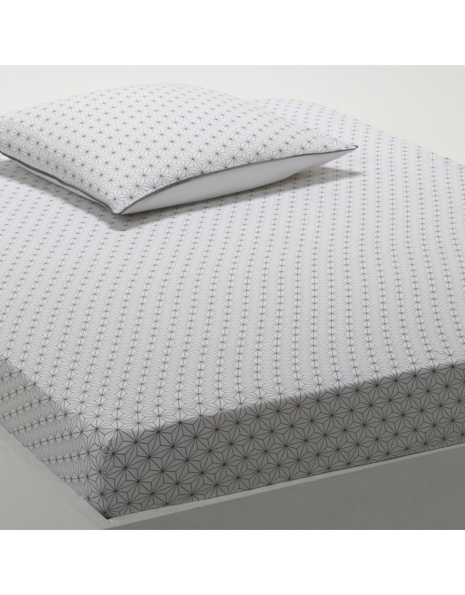 White/Black Nordic Fitted Sheet