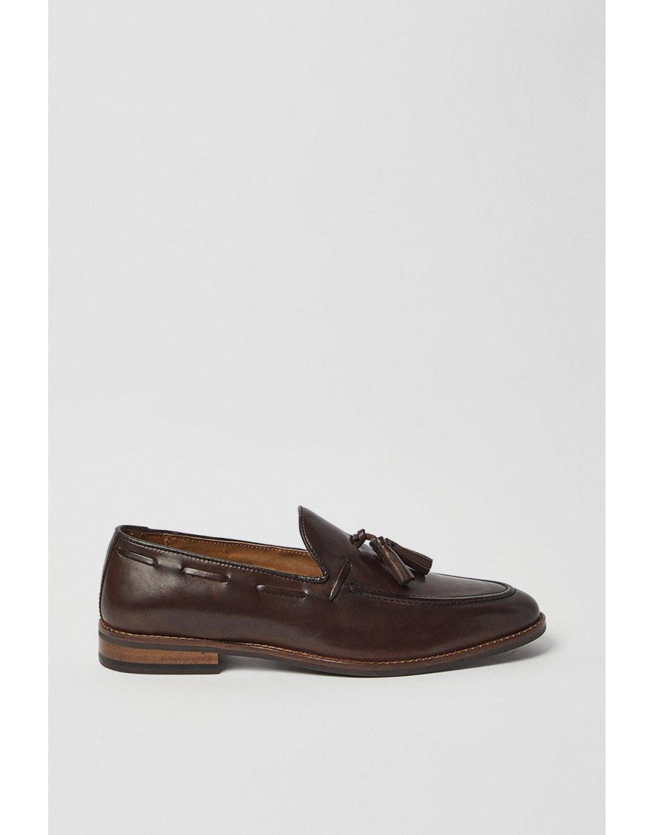Dark Brown Tassel Penny Loafers - 2