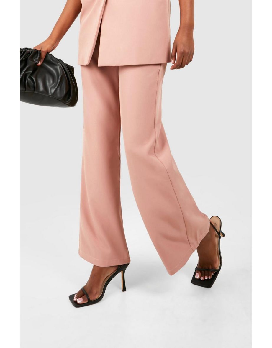 Wide Leg Tailored Trousers - dusty rose - 3