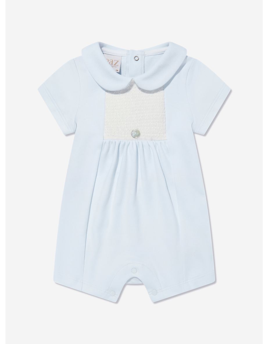 Baby Boys Smocked Romper in Blue