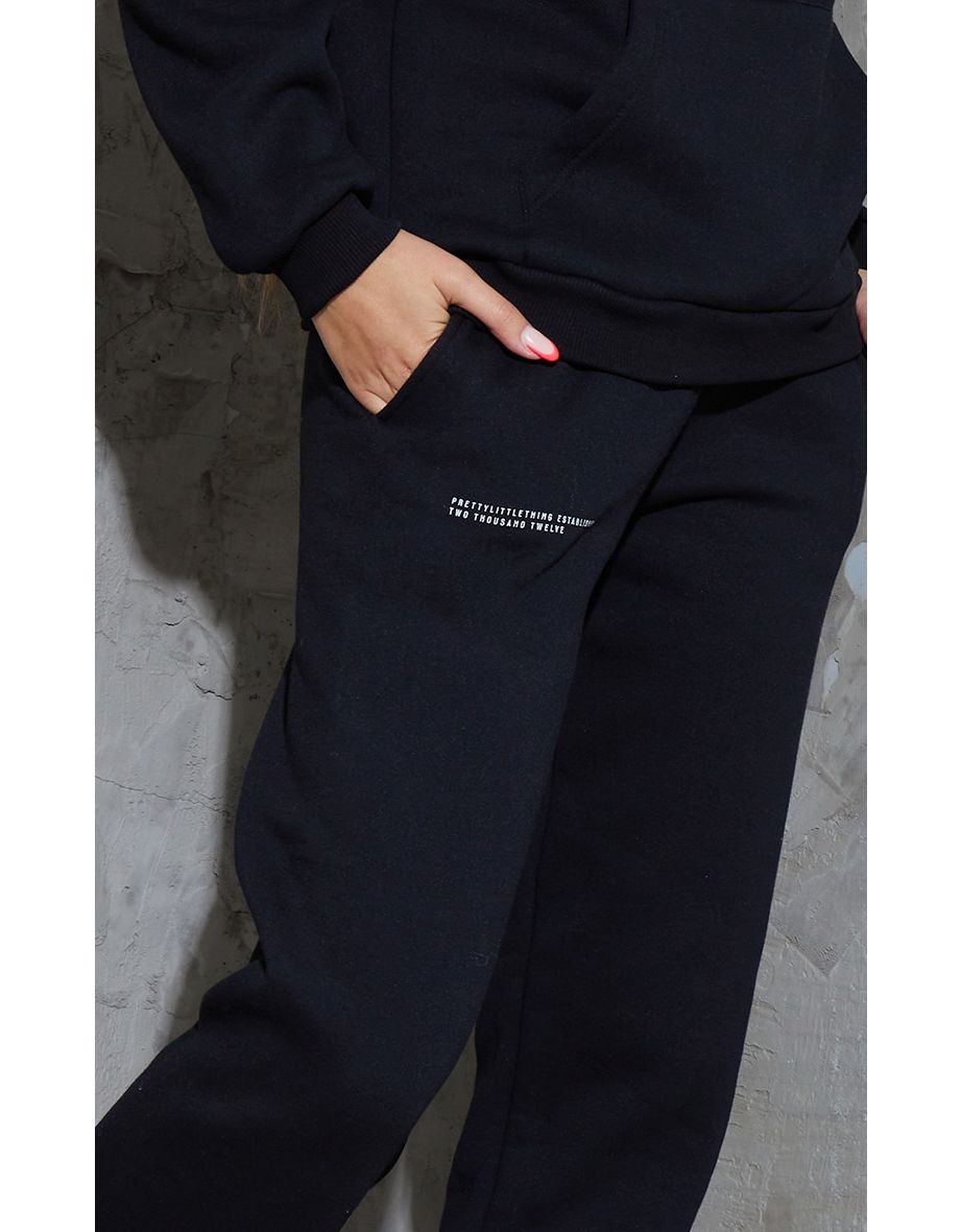 PRETTYLITTLETHING Recycled Black Est 2012 Joggers - 1