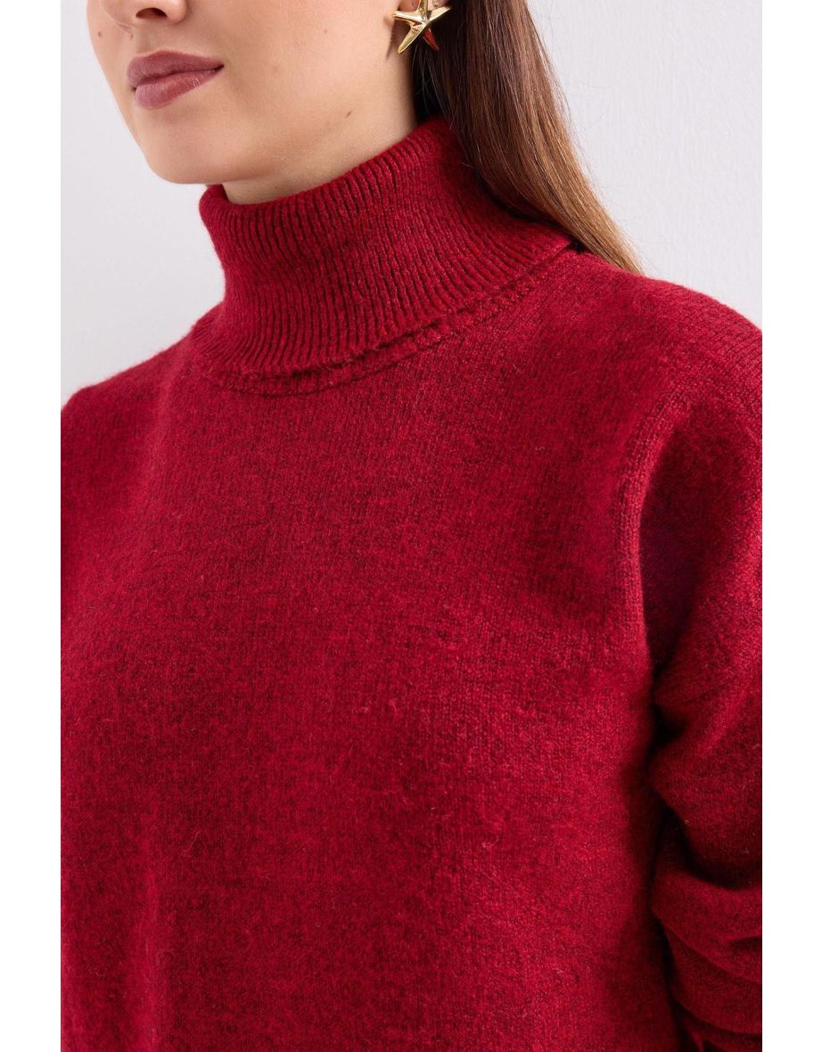 Sweater Skirt Knitwear Two Piece Set - Red - 5