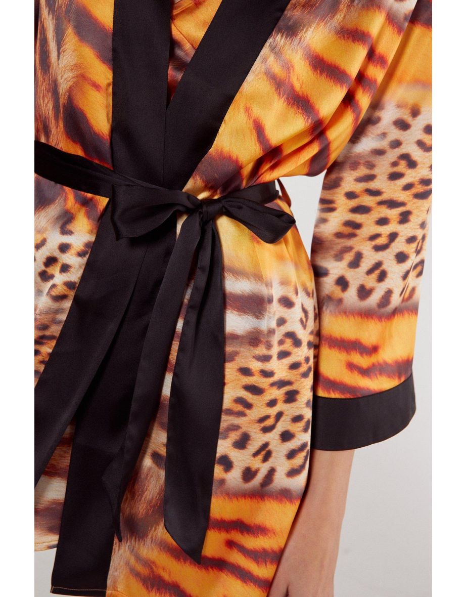 Mixed Tiger & Leopard Print Robe - 3