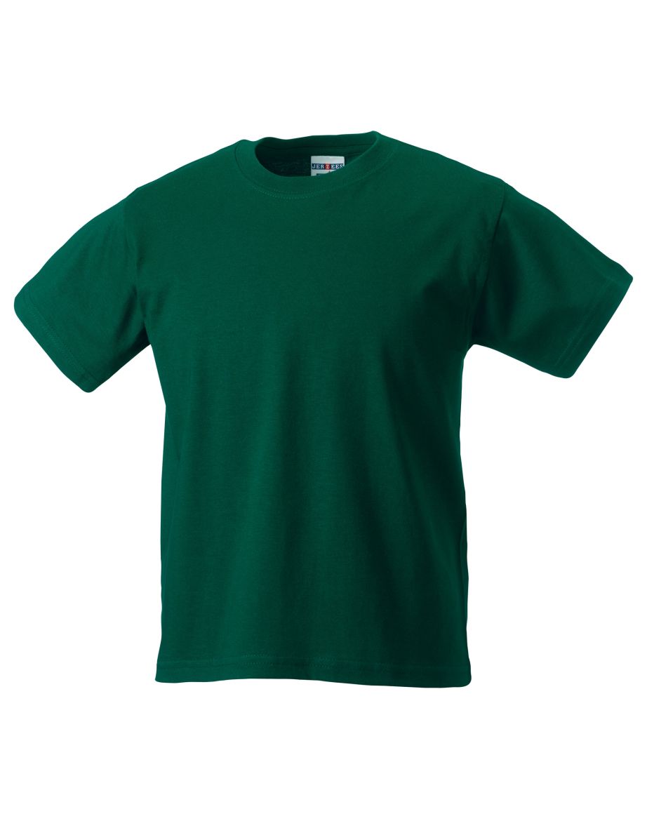 Jerzees Schoolgear Childrens Classic Plain T-Shirt (Pack of 2) - Bottle Green