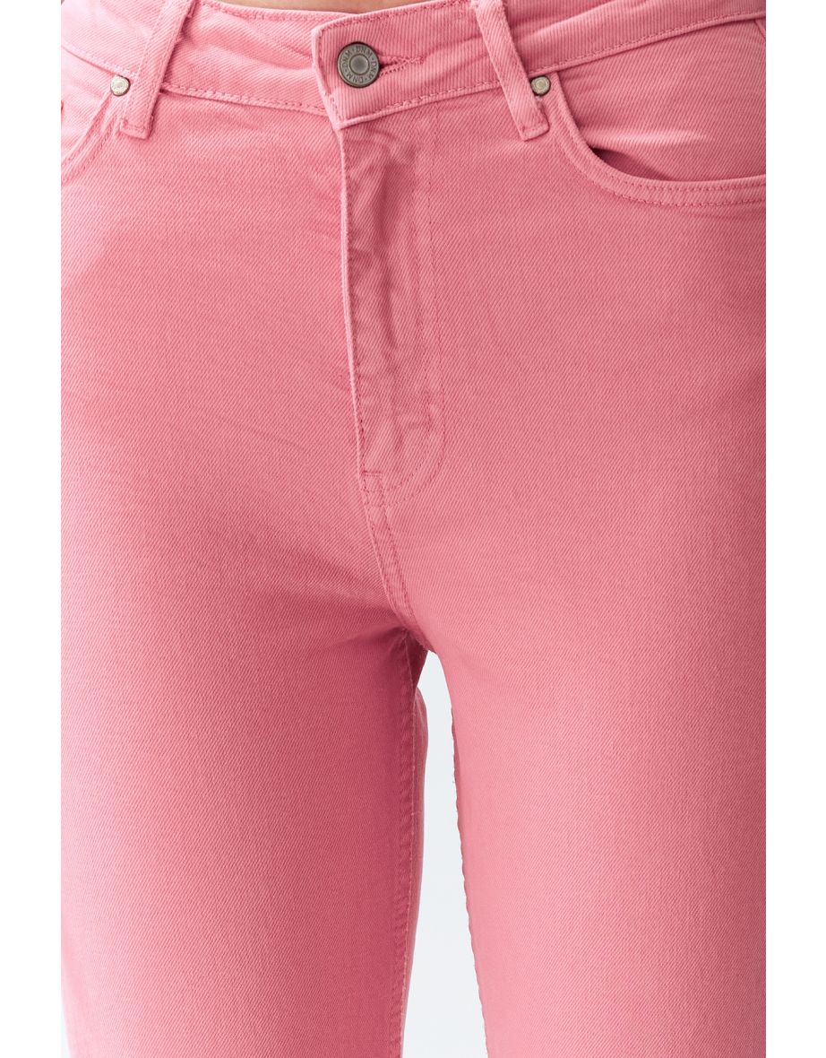 Pink High Waist Mom Jeans - 7