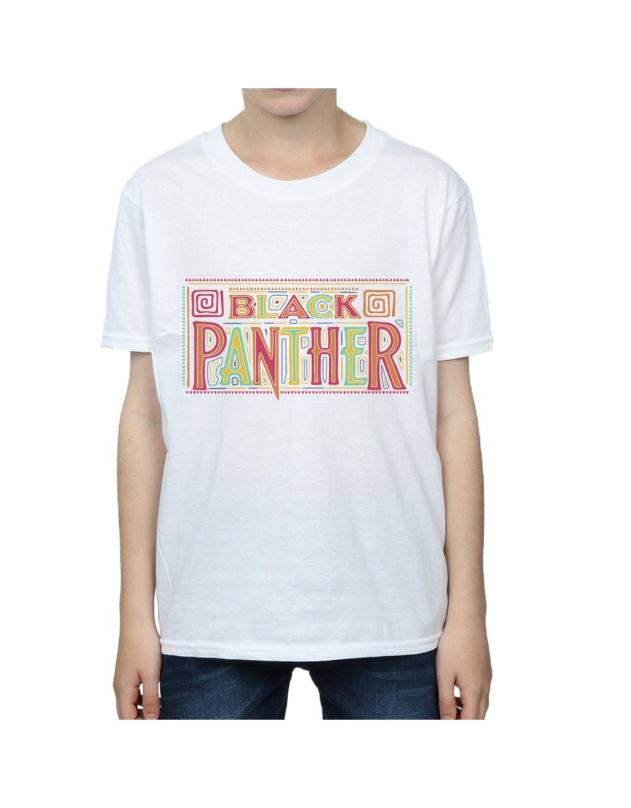 Marvel Boys Black Panther Tribal Logo T-Shirt - White - 3
