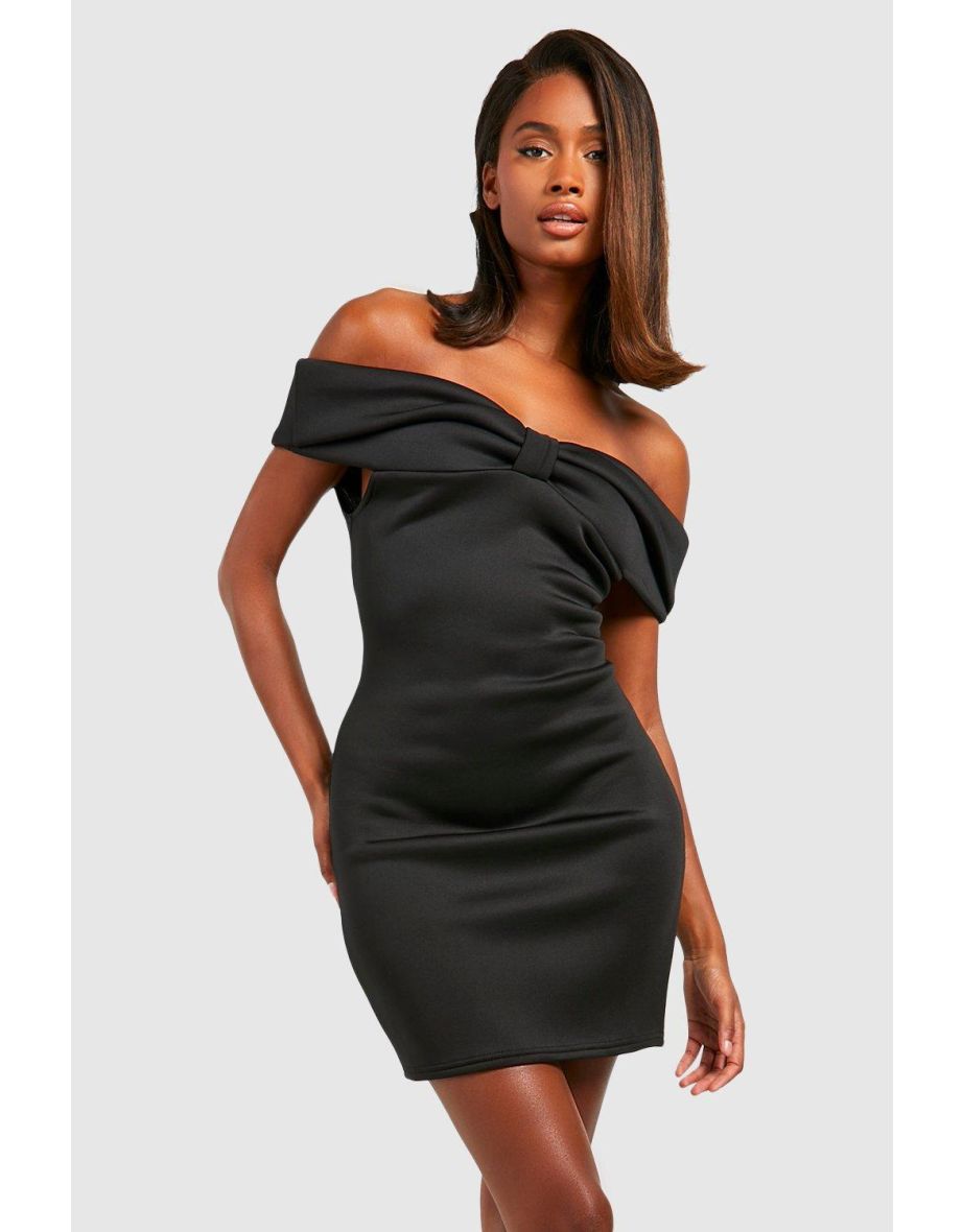 Shop Scuba Bow Mini Dress black Online in Bahrain VogaCloset