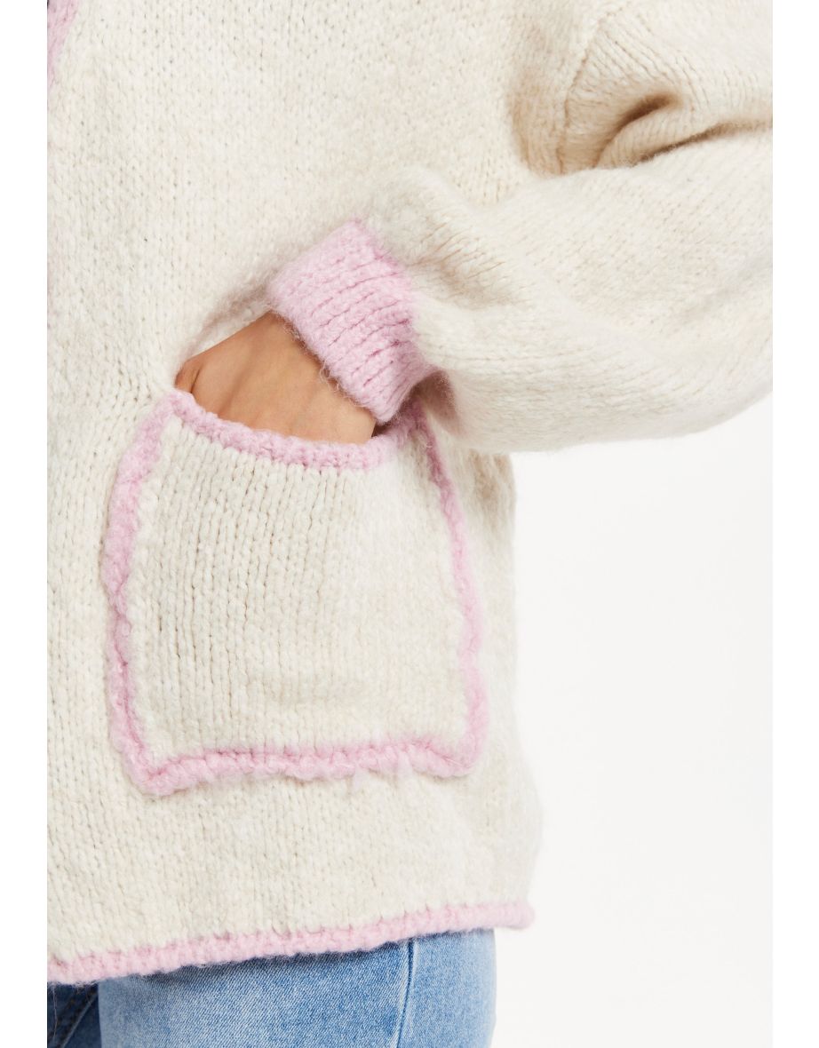 Women's White Mohair Knitted Cardigan - 8