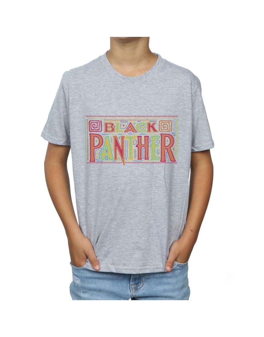 Marvel Boys Black Panther Tribal Logo T-Shirt - Sports Grey - 3