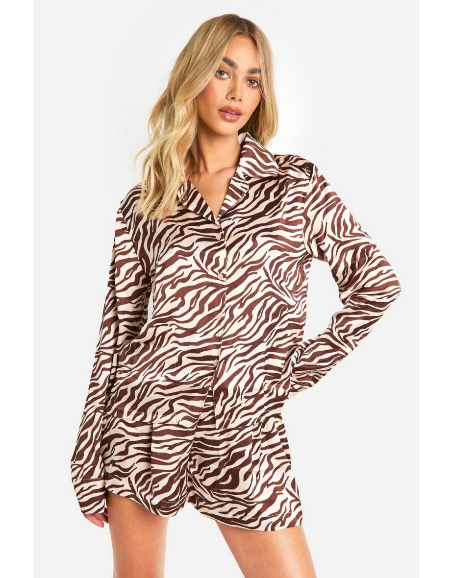 Zebra Print Short Pj Set - zebra