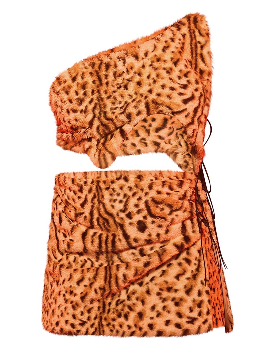 Brown Faux Fur Cavewomen Costume - 2