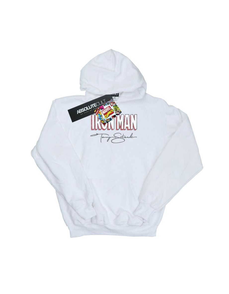 Marvel Mens Iron Man AKA Tony Stark Hoodie - White