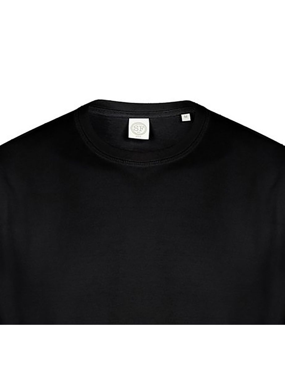 Skinnifit Mens Drop Shoulder Slogan Top - Black - 1