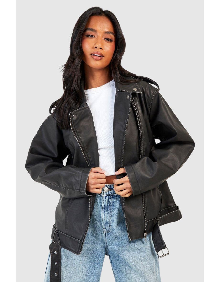 Faux leather jacket boohoo best sale