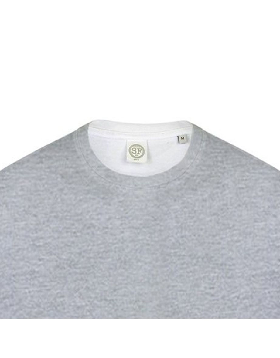Skinnifit Mens Drop Shoulder Slogan Top - Heather Grey - 1