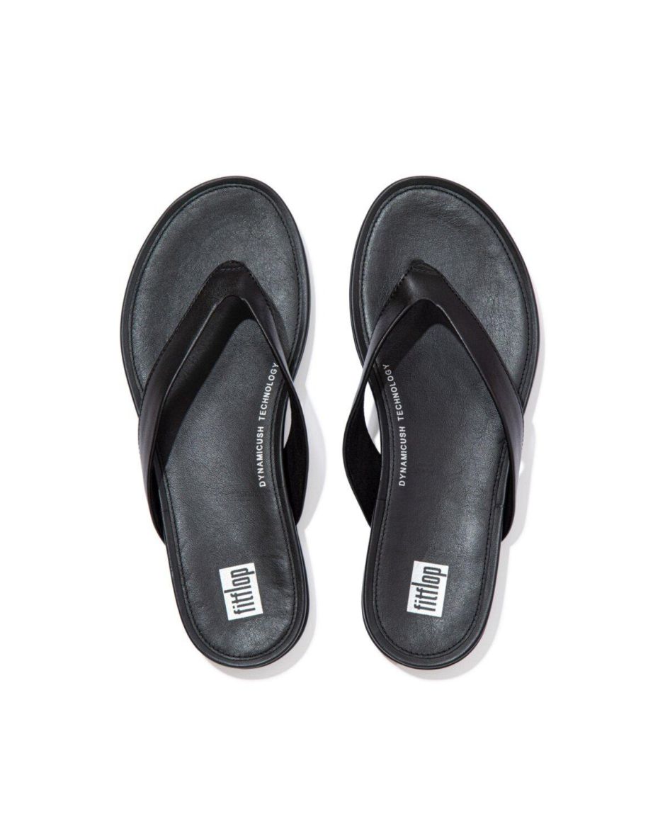 Gracie Leather Flip-flops All Black