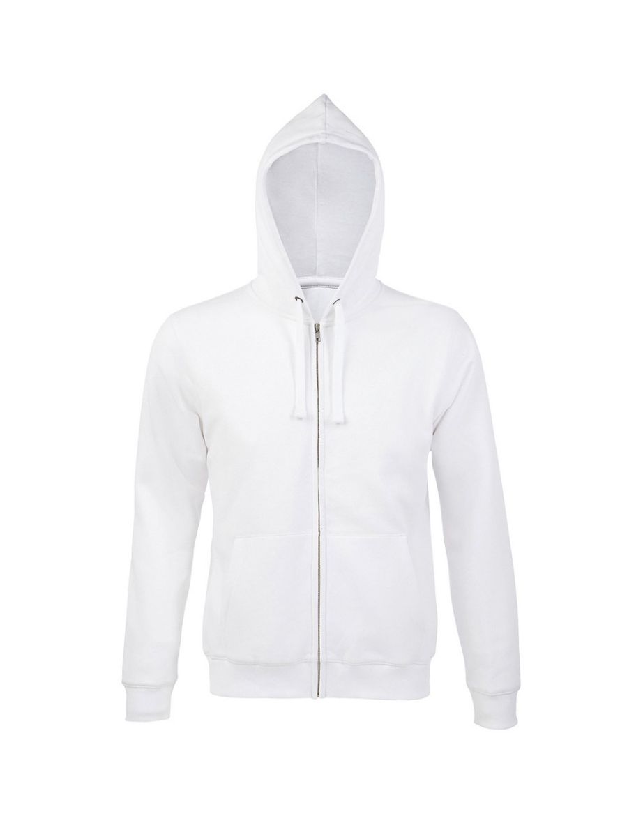 SOLS Mens Spike Full Zip Hooded Sweatshirt - White