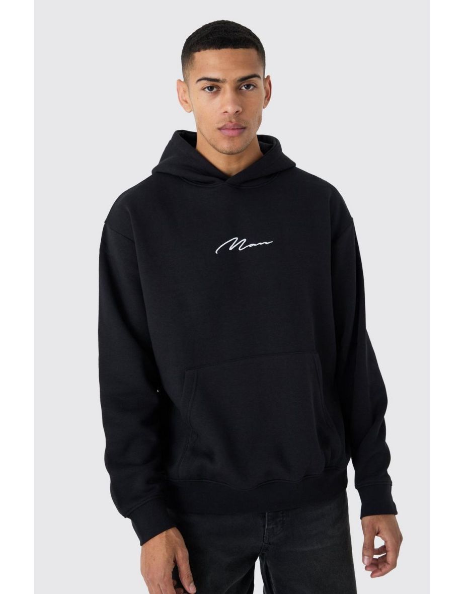 Man Signature Oversized Over The Head Hoodie