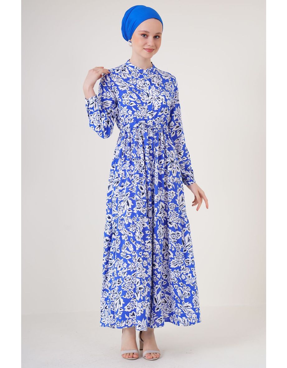 Large Collar Hijab Dress - 5
