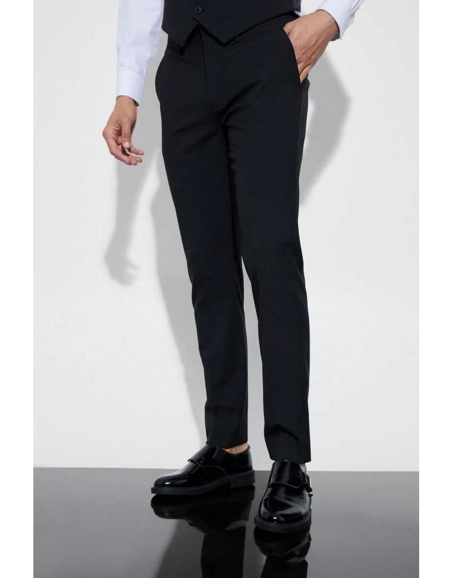 Men's Skinny Fit Satin Suit Trouser | Boohoo UK