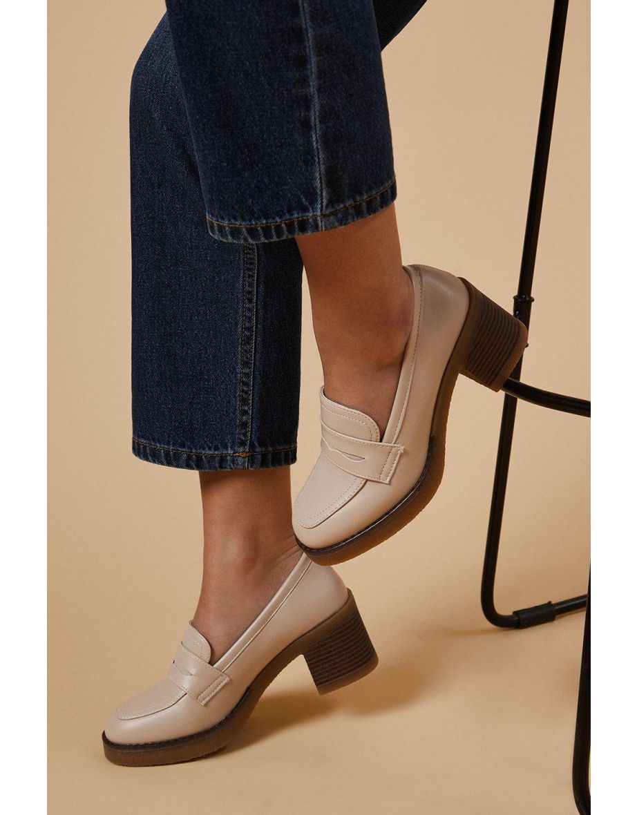 Butterfly Chunky Heeled Penny Loafer