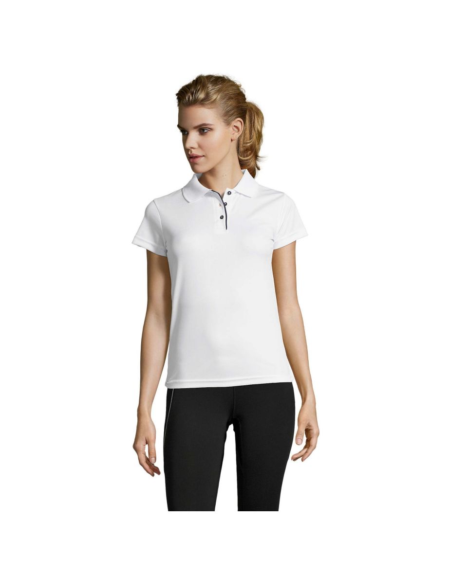 SOLS Womens/Ladies Performer Short Sleeve Pique Polo Shirt - White - 2