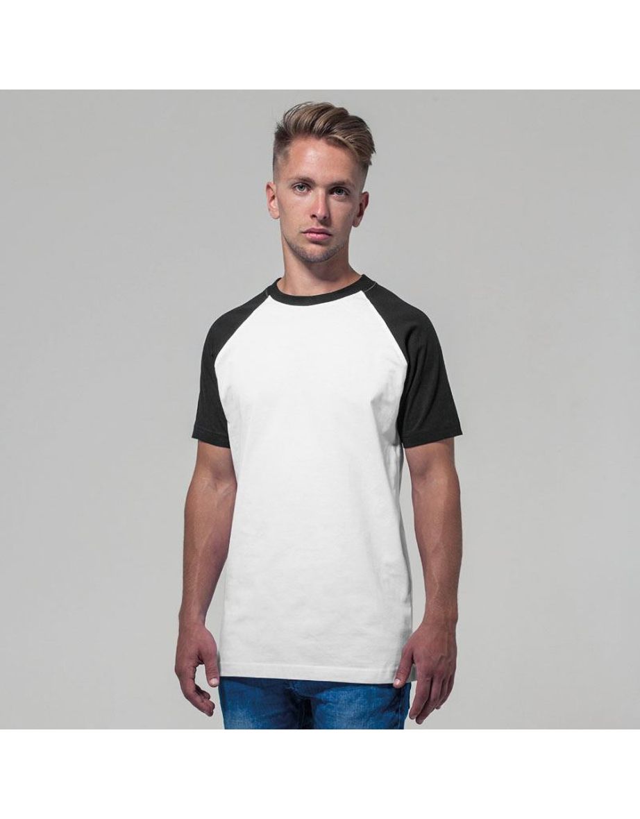Mens Raglan Contrast Short Sleeve T-Shirt - White/Black - 3