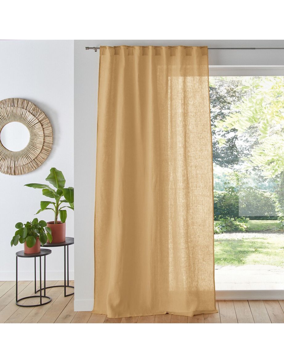 Onega Washed Linen Single Curtain with Concealed Tabs