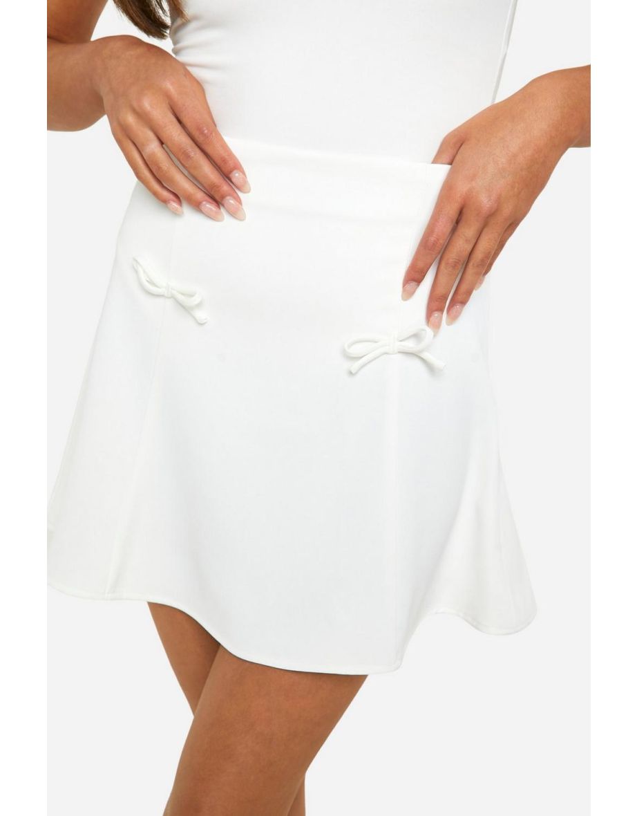 Contrast Bow Fit & Flare Mini Skirt - 3