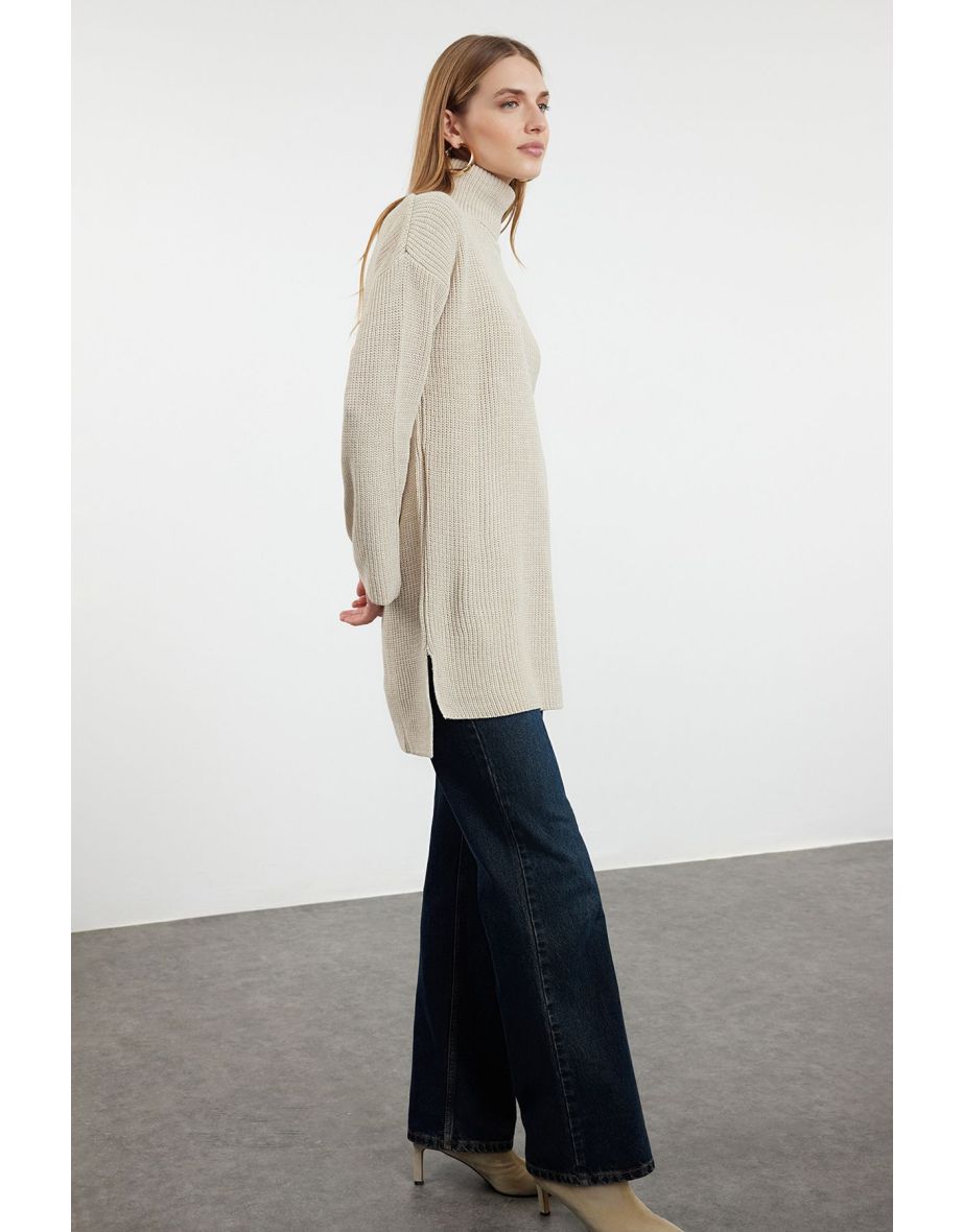 Stone Turtleneck Knitwear Sweater