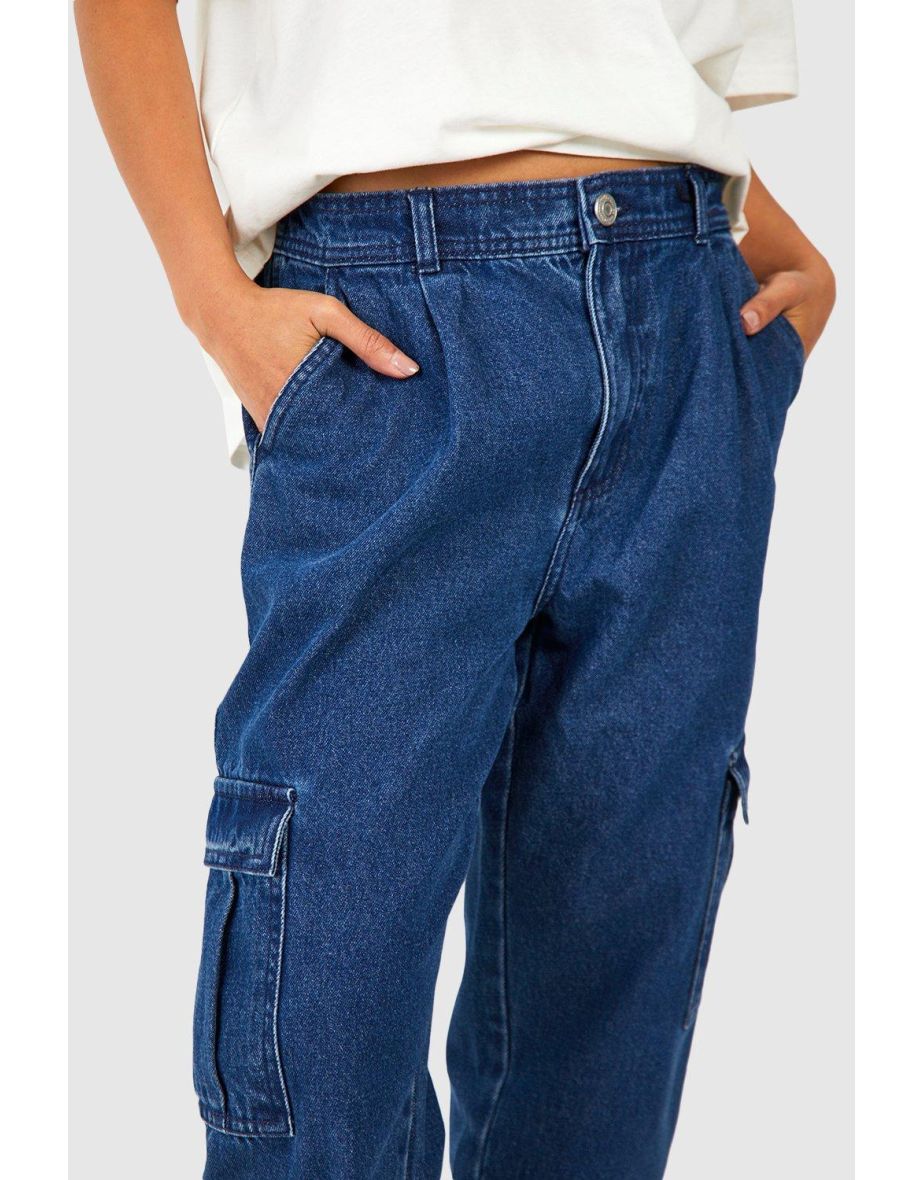 Elasticated Cuff Denim Cargos - 3