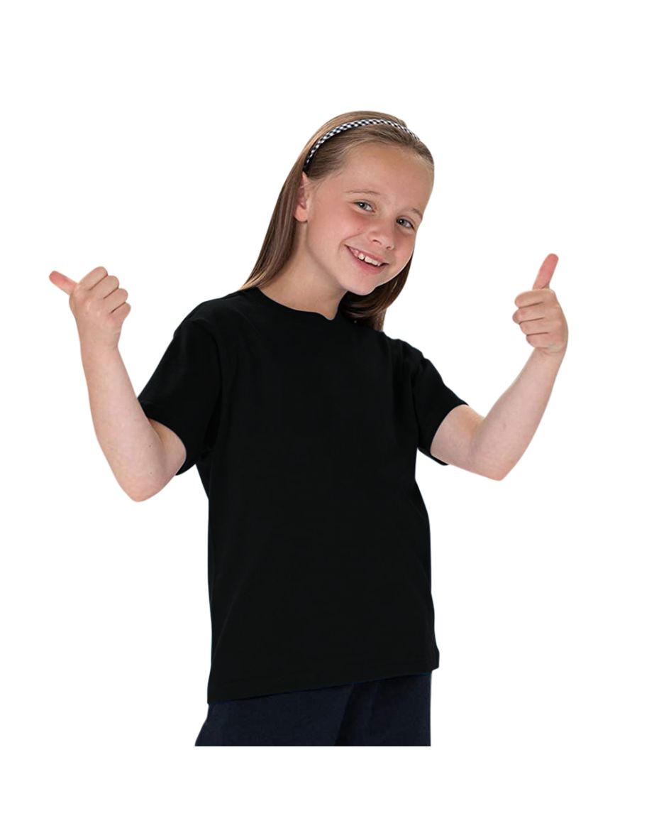 Jerzees Schoolgear Childrens Classic Plain T-Shirt (Pack of 2) - Black - 1