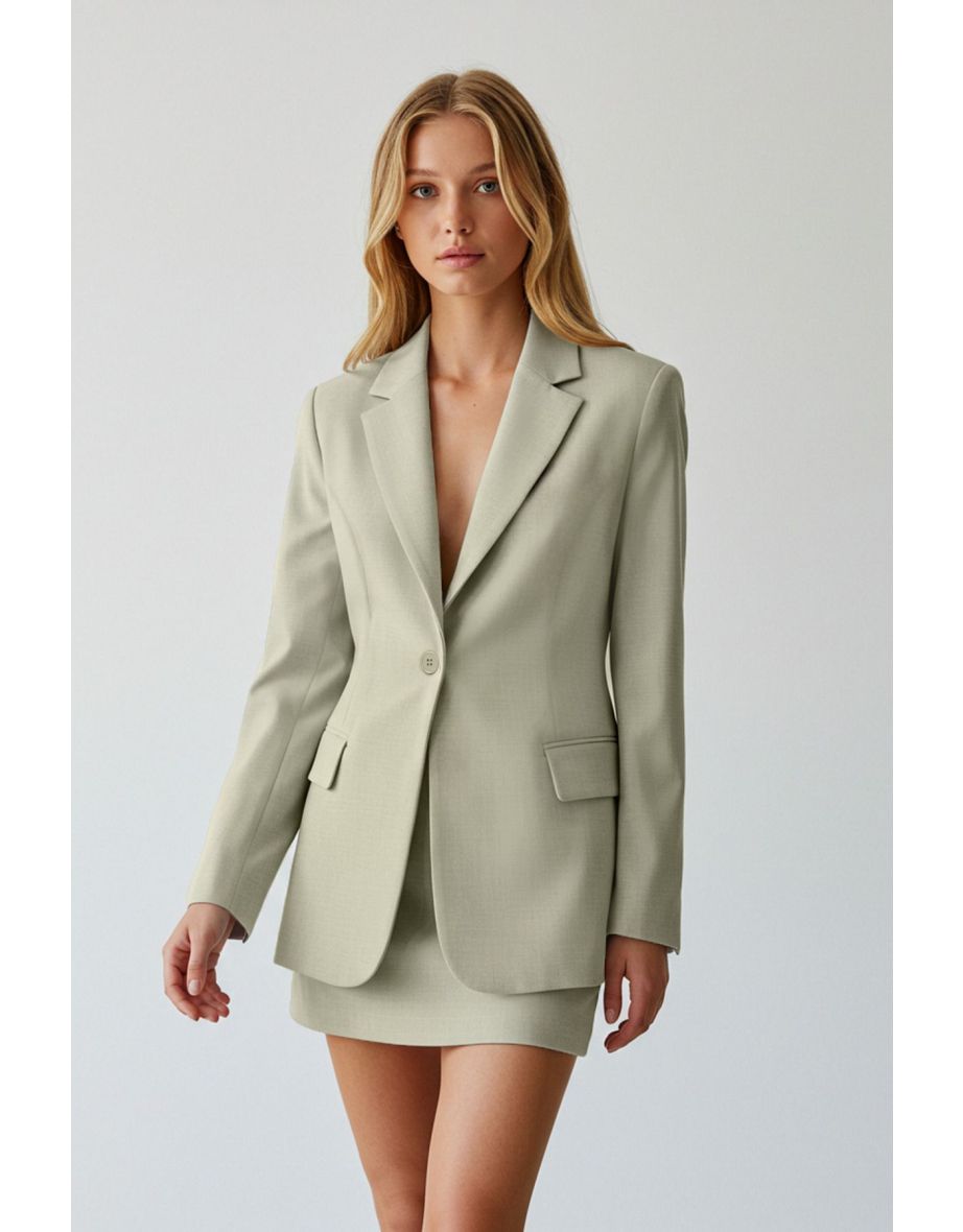 Light Khaki Blazer Jacket