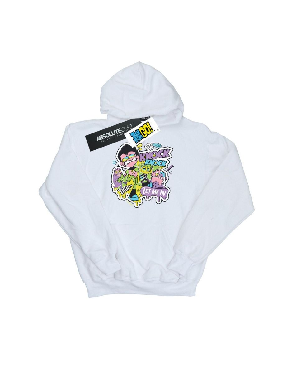 DC Comics Boys Teen Titans Go Knock Knock Hoodie - White - 1