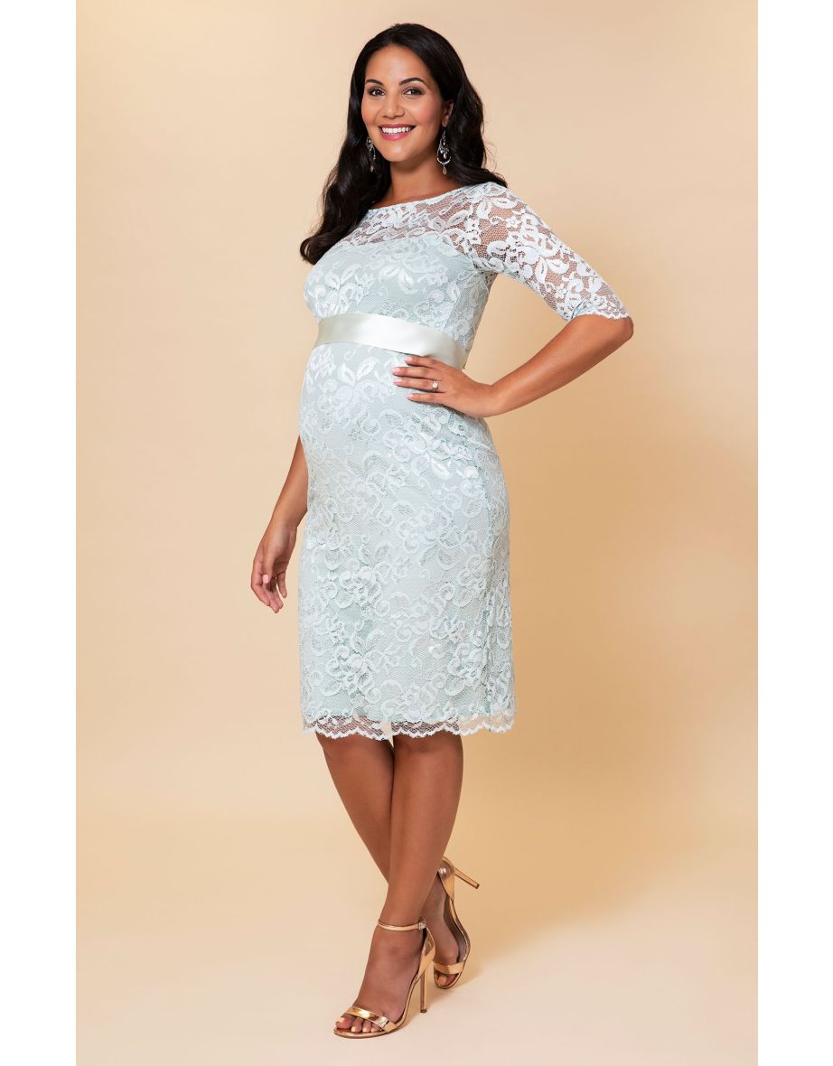 Amelia Maternity Dress Mint Silver Green