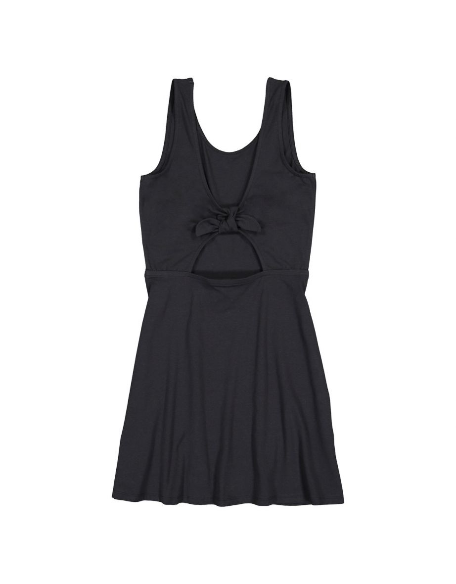 Cotton Mix Sleeveless Dress with Bow Back - 4