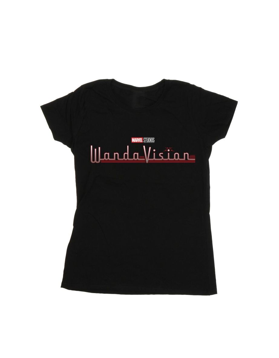 Marvel Womens/Ladies WandaVision Logo Cotton T-Shirt - Black - 1