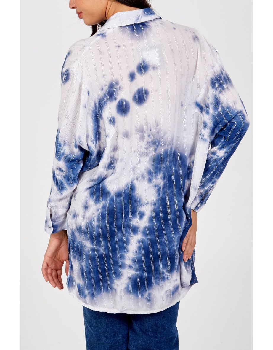 Oversized Metallic Stitch Shirt - 2